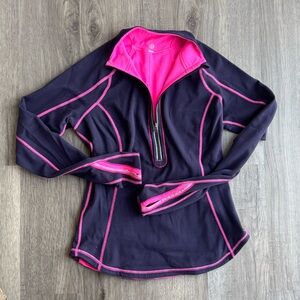 Y2K Lululemon Navy Purple Pink Atletic Zip up Jacket with thumbholes